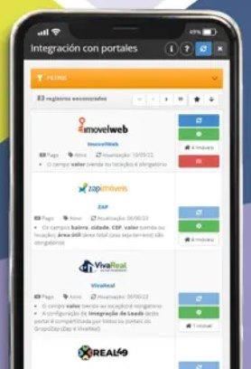 Pantalla de la app CRM 49: Integración con portales
