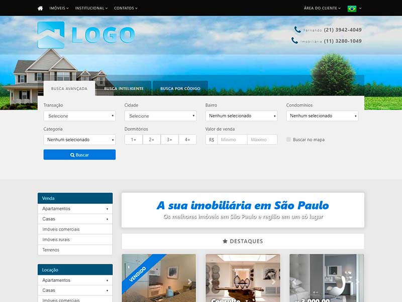 Modelo de site para imobiliária Skyfields
