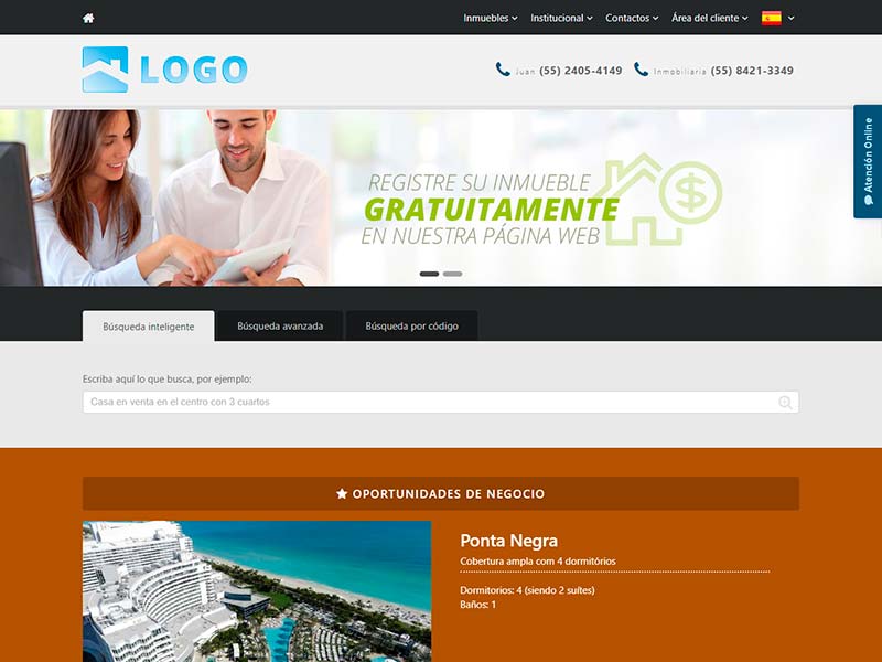 Plantilla de página web inmobiliaria Billboard