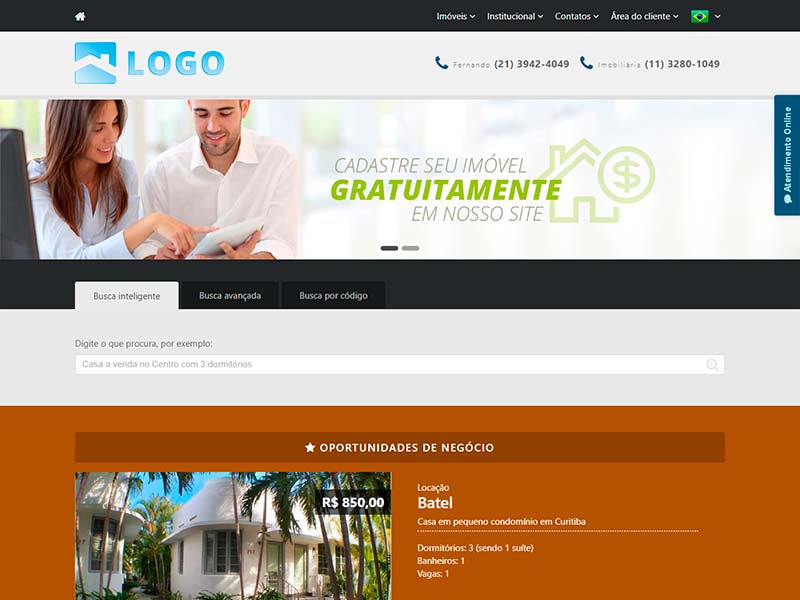 Modelo de site para imobiliária Billboard