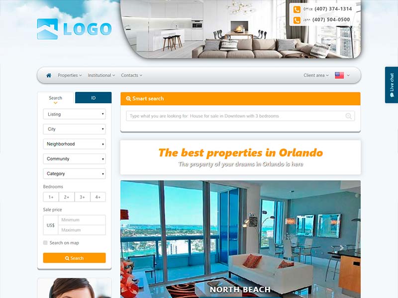Real estate website template Stylish