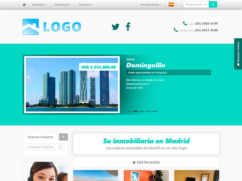 Plantilla de página web inmobiliaria Showcase