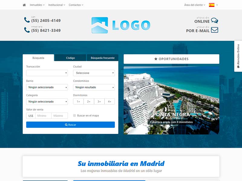 Plantilla de página web inmobiliaria Plain