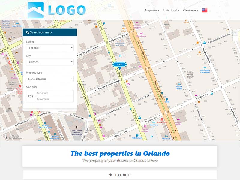 Real estate website template World