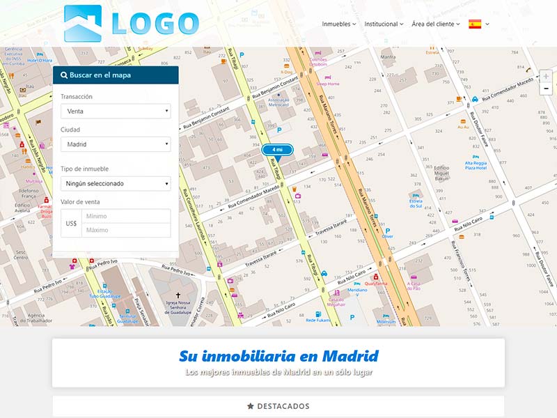 Plantilla de página web inmobiliaria World