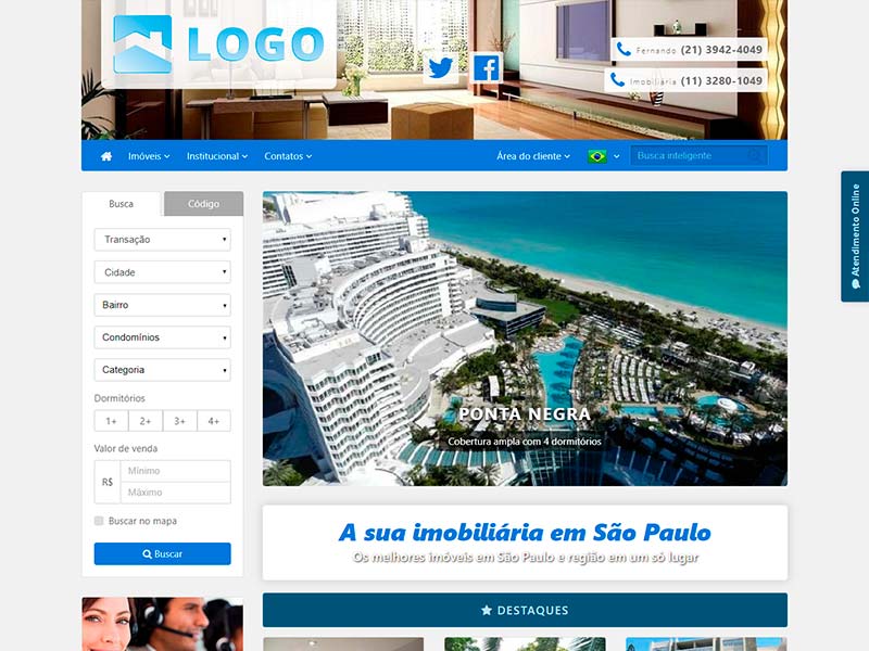 Modelo de site para imobiliária Polaroid