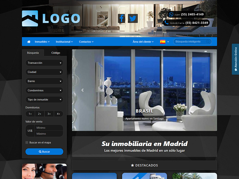 Plantilla de página web inmobiliaria Executive
