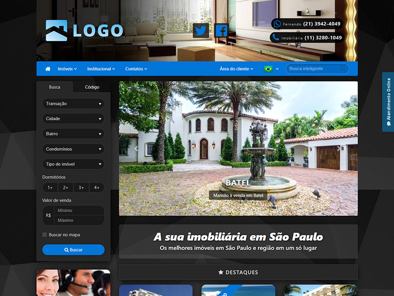 Modelo de site para imobiliária Executive