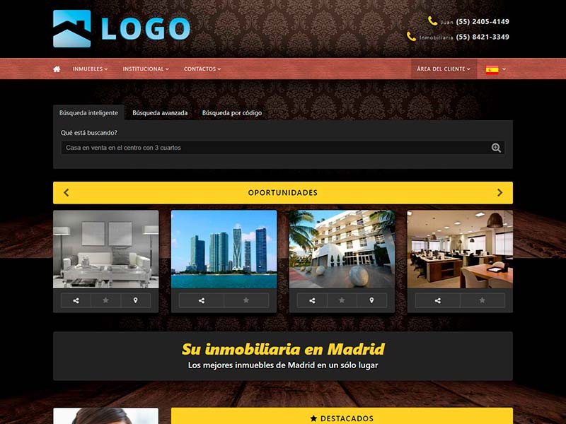 Plantilla de página web inmobiliaria Provence
