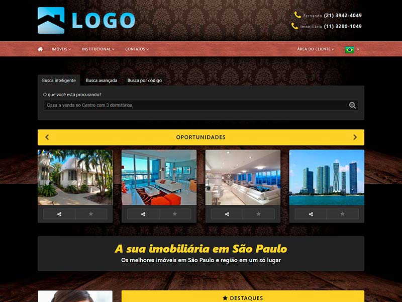 Modelo de site para imobiliária Provence