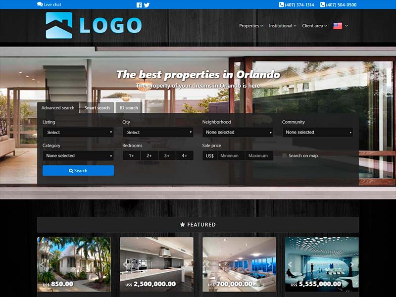 Real estate website template Lounge