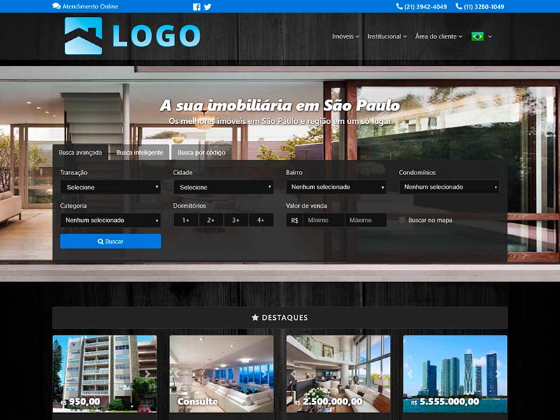 Modelo de site para imobiliária Lounge