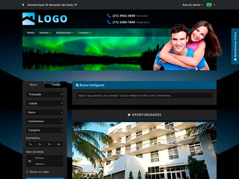 Modelo de site para imobiliária Boreal