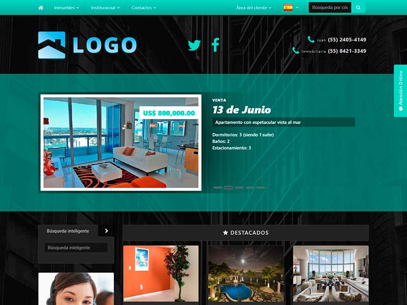 Plantilla de página web inmobiliaria Elementary