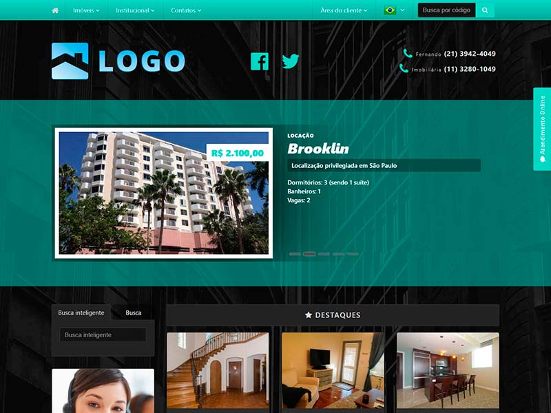 Modelo de site para imobiliária Elementary