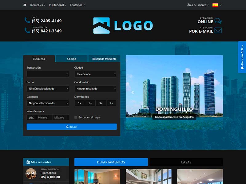 Plantilla de página web inmobiliaria Neptune