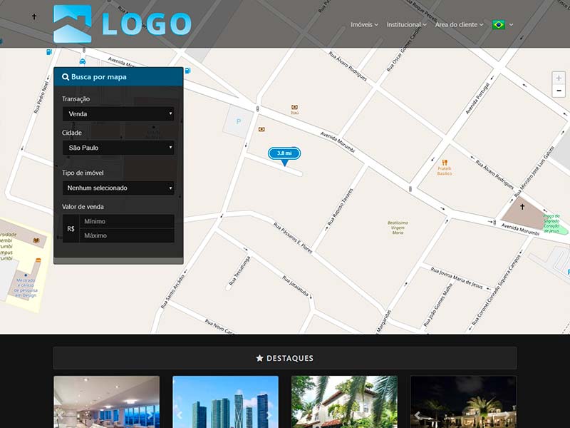 Modelo de site para imobiliária Cartogram
