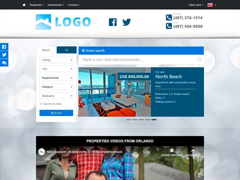 Real estate website template Compact