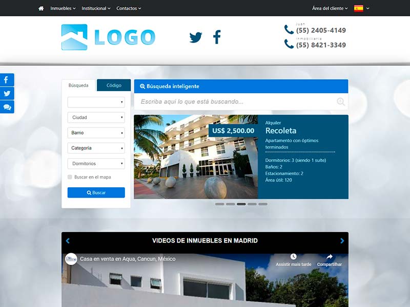 Plantilla de página web inmobiliaria Compact