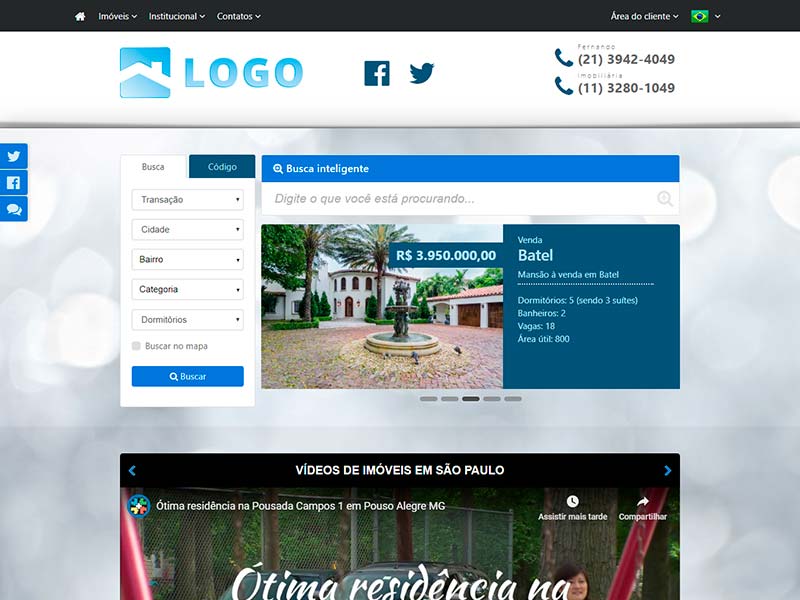 Modelo de site para imobiliária Compact