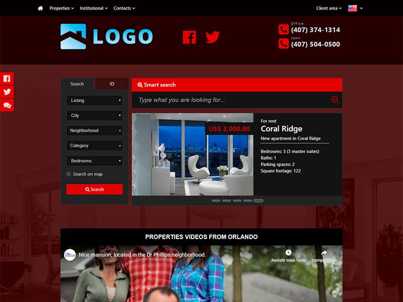 Real estate website template Flame
