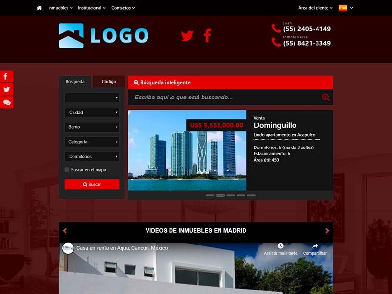 Plantilla de página web inmobiliaria Flame
