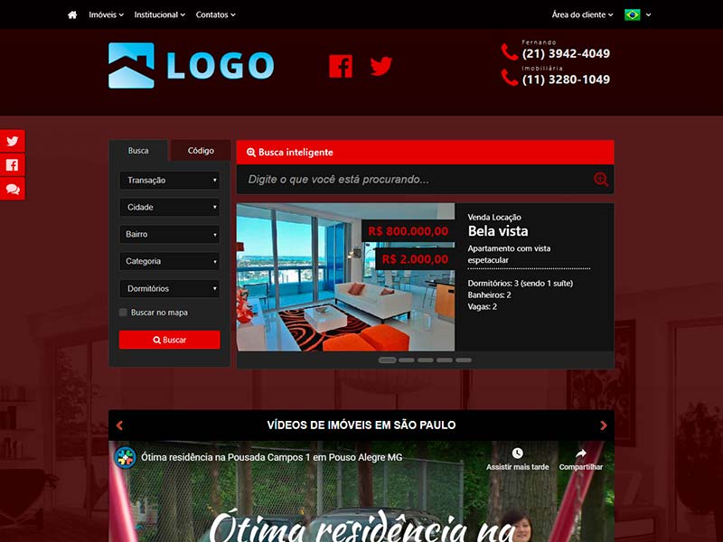 Modelo de site para imobiliária Flame