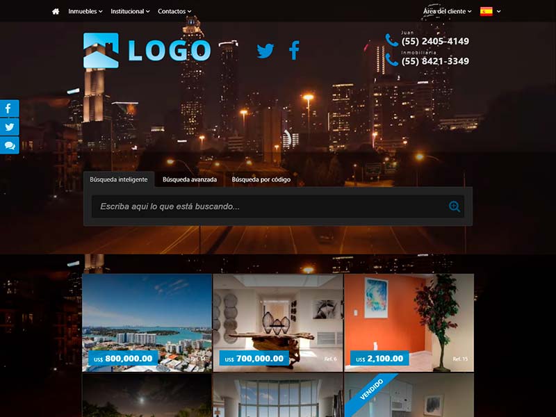 Plantilla de página web inmobiliaria Avery