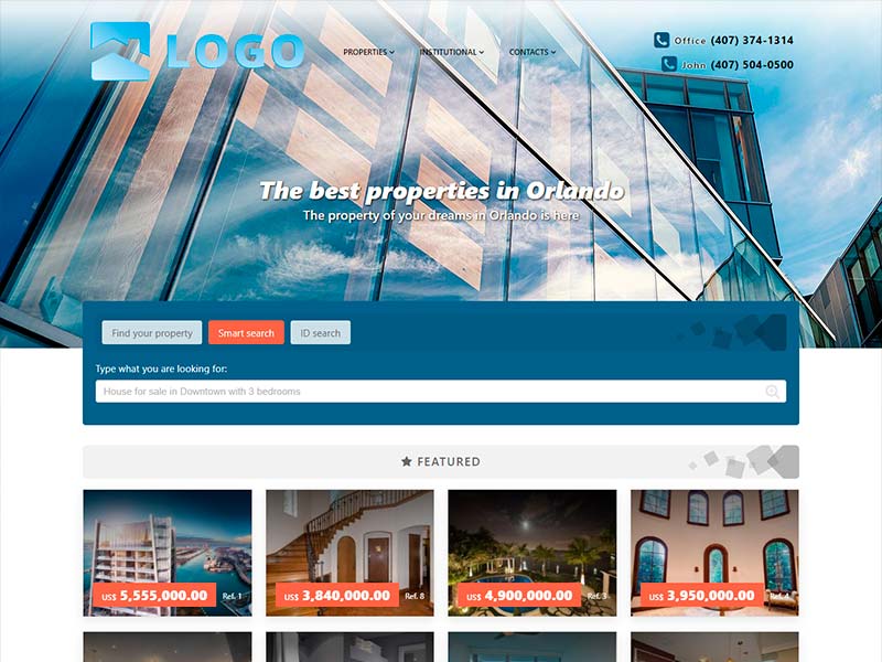 Real estate website template Corporate