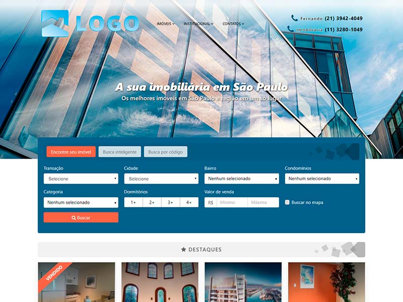 Modelo de site para imobiliária Corporate