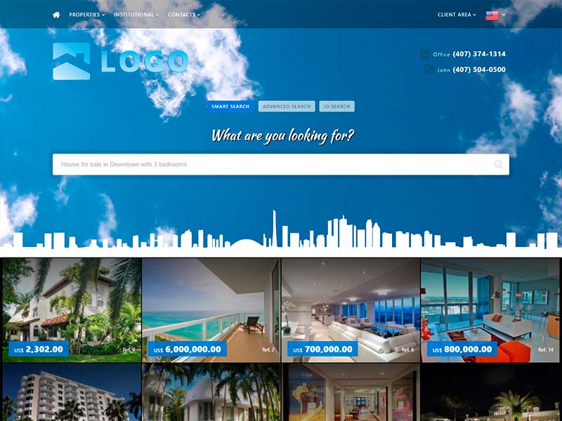 Real estate website template Lumière