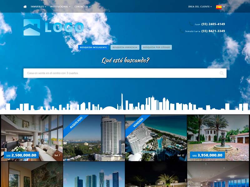 Plantilla de página web inmobiliaria Lumière