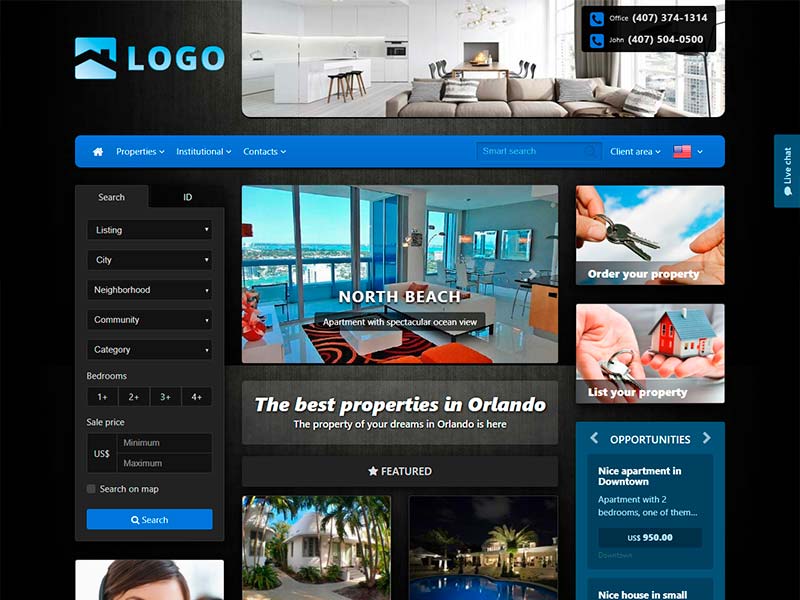 Real estate website template Eclipse