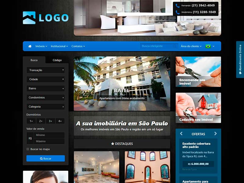 Modelo de site para imobiliária Eclipse
