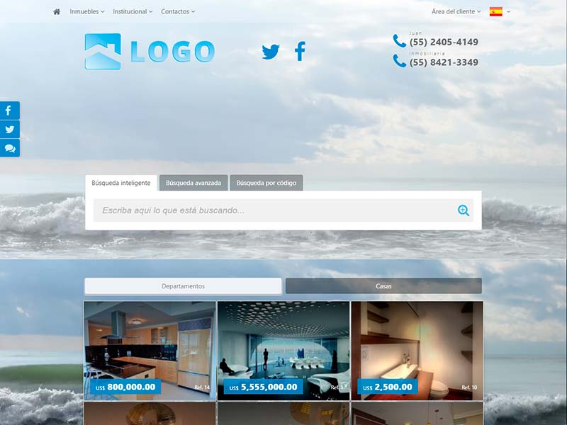 Plantilla de página web inmobiliaria Galápagos