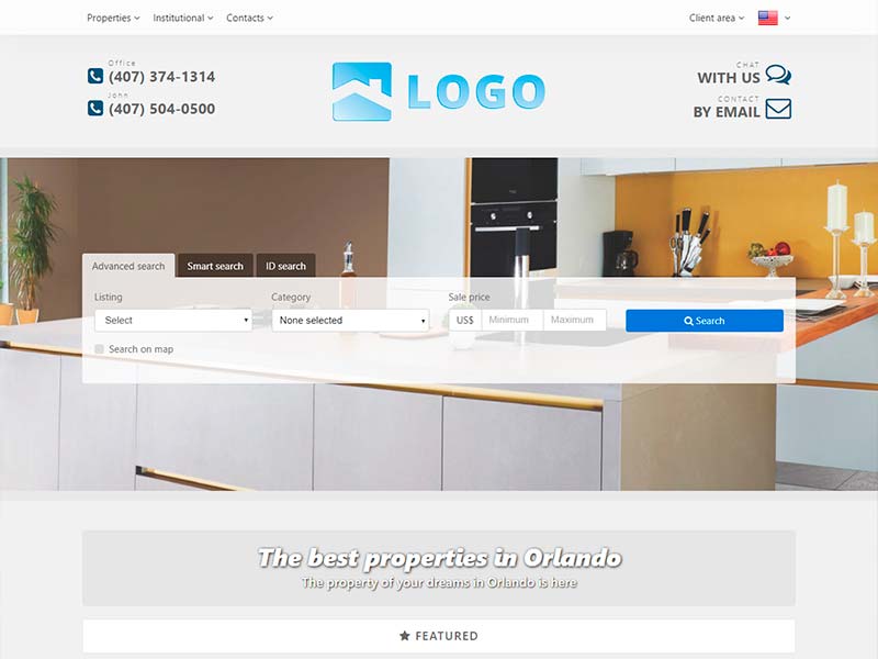Real estate website template Grider