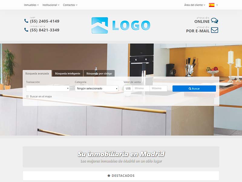 Plantilla de página web inmobiliaria Grider