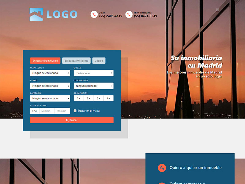 Plantilla de página web inmobiliaria Essential