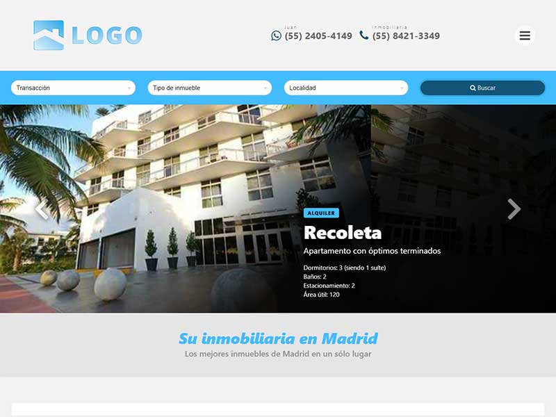 Plantilla de página web inmobiliaria Horizon