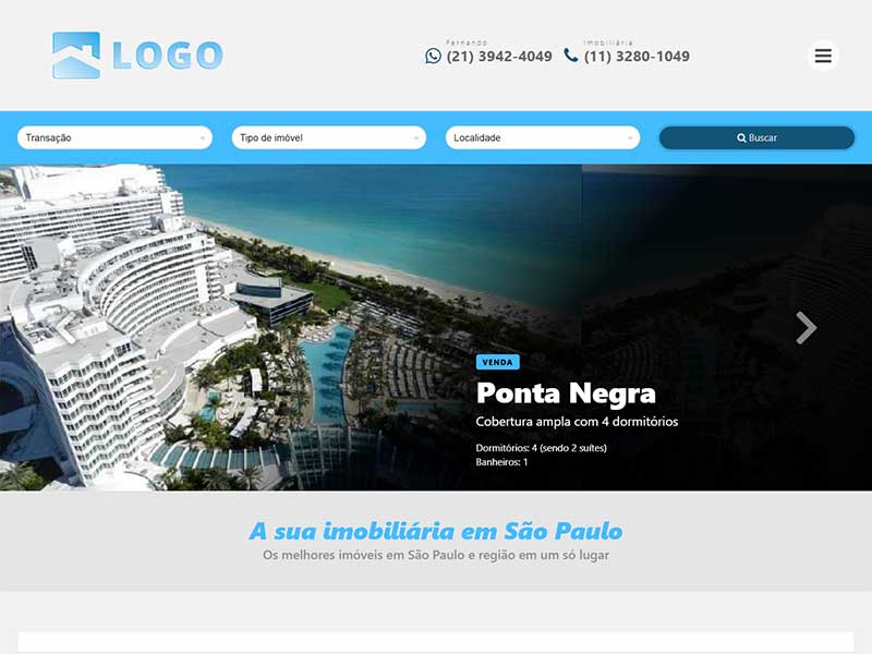 Modelo de site para imobiliária Horizon