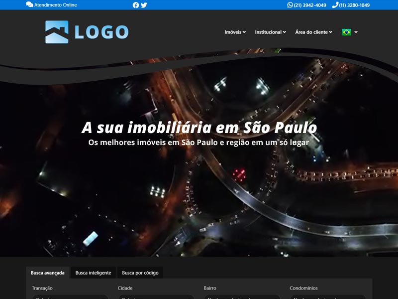 Modelo de site para imobiliária Wave