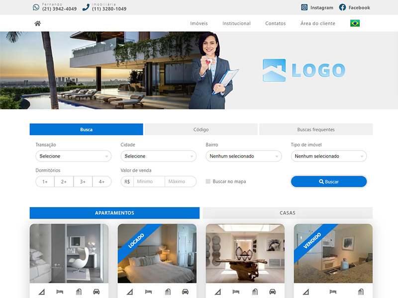 Plantilla de página web inmobiliaria Agent