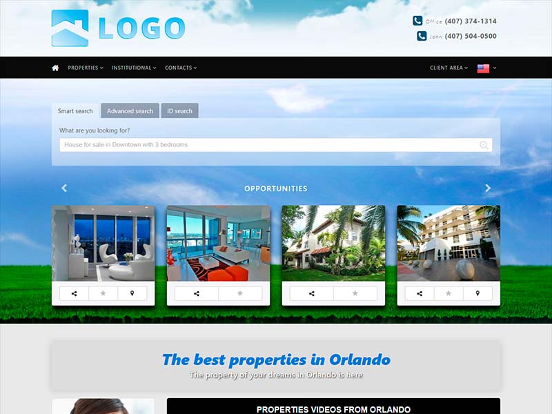 Real estate website template Boundless