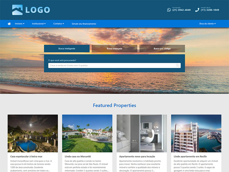 Real estate website template Basis