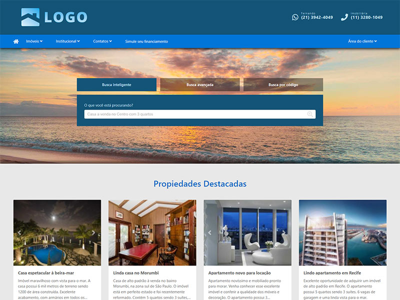 Plantilla de página web inmobiliaria Basis