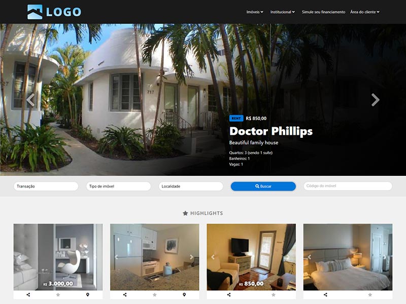 Real estate website template Titan