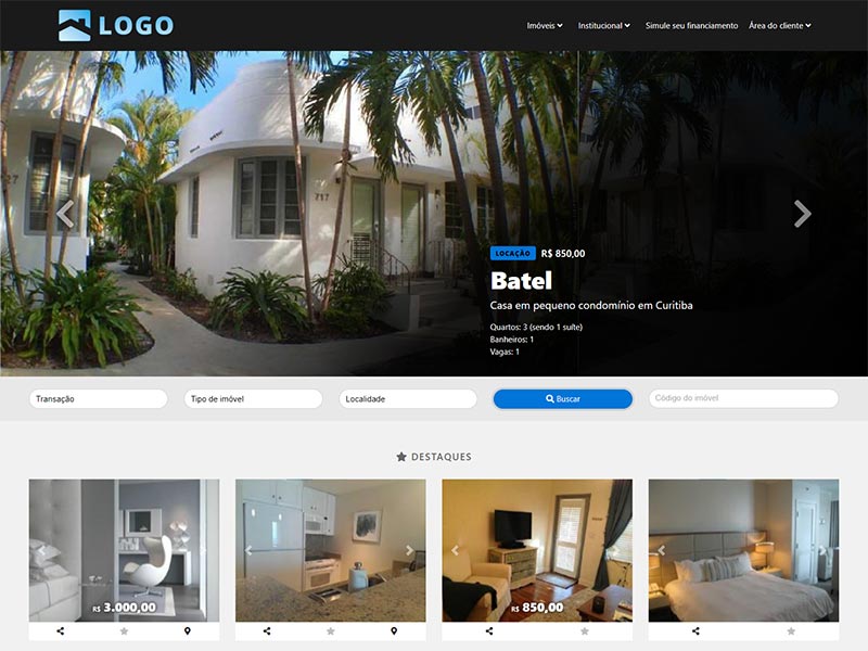 Modelo de site para imobiliária Titan