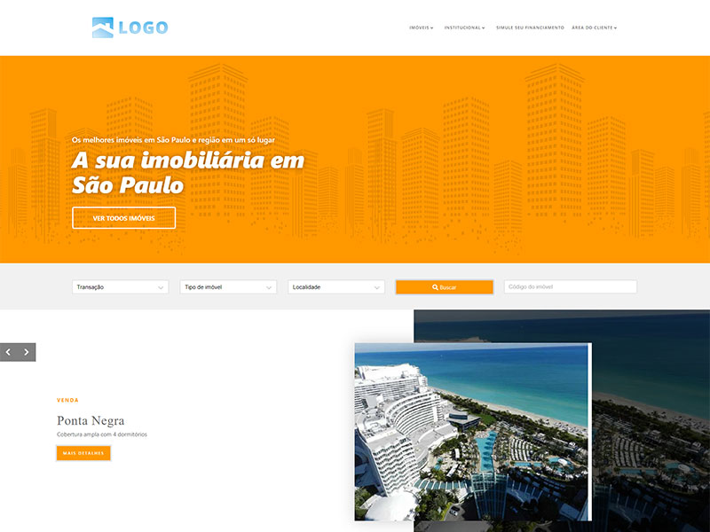 Modelo de site para imobiliária Nexus
