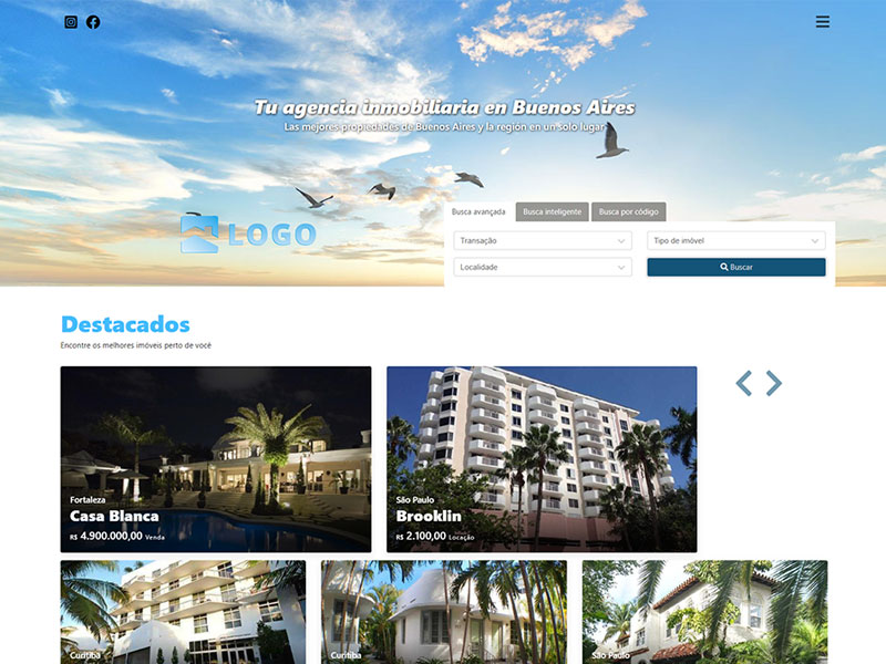 Plantilla de página web inmobiliaria Azure