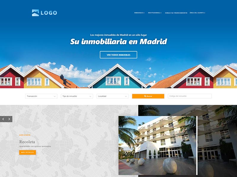Plantilla de página web inmobiliaria Vibrant